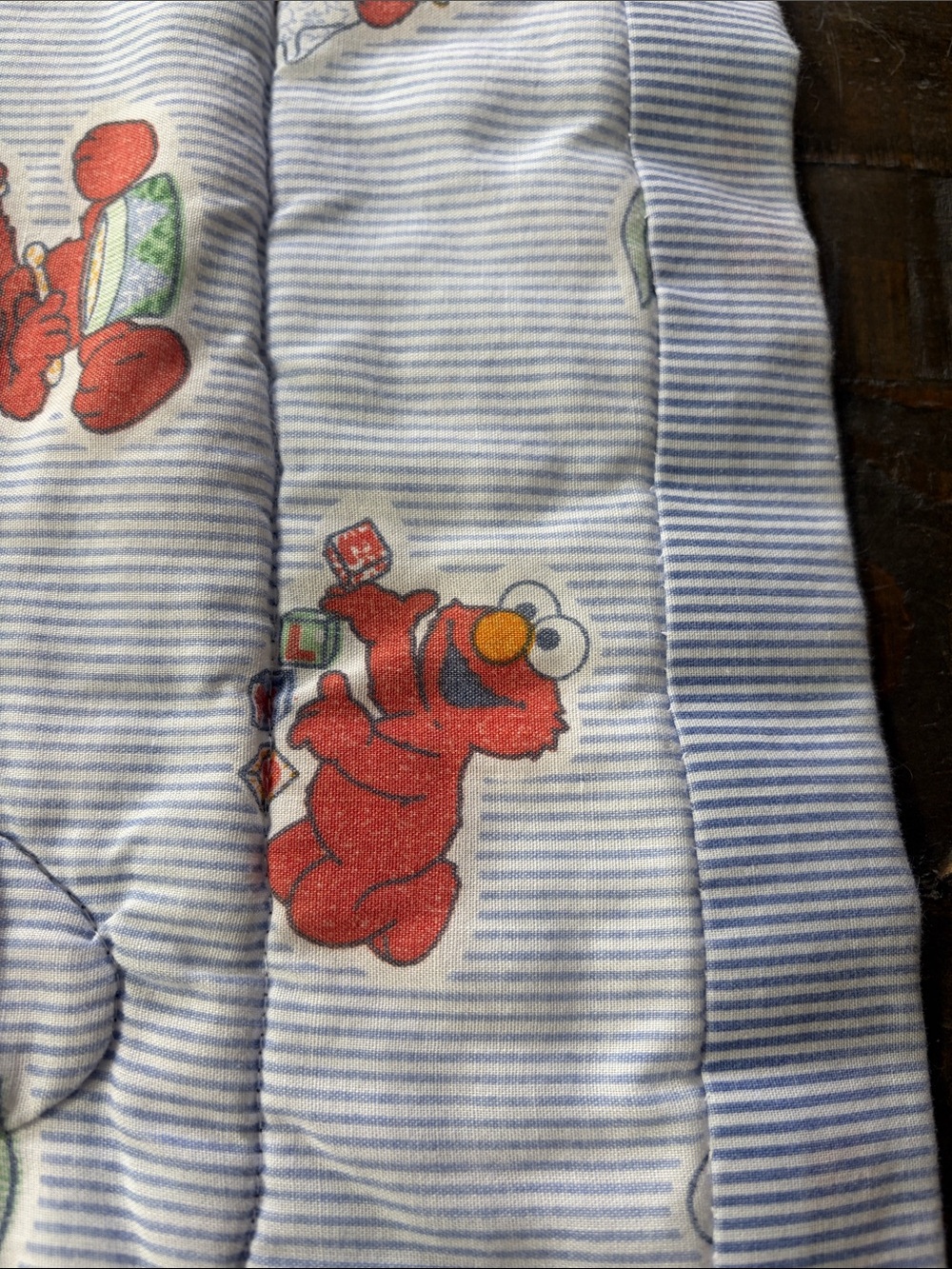Vintage 90s Sesame Street Elmo Plush Rocking Horse Drum Toy Nursery Crib Blanket - Picture 4 of 10